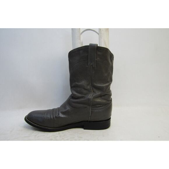 Mens Size 10.5 D Gray Leather Roper Western Cowboy Boots main image 9